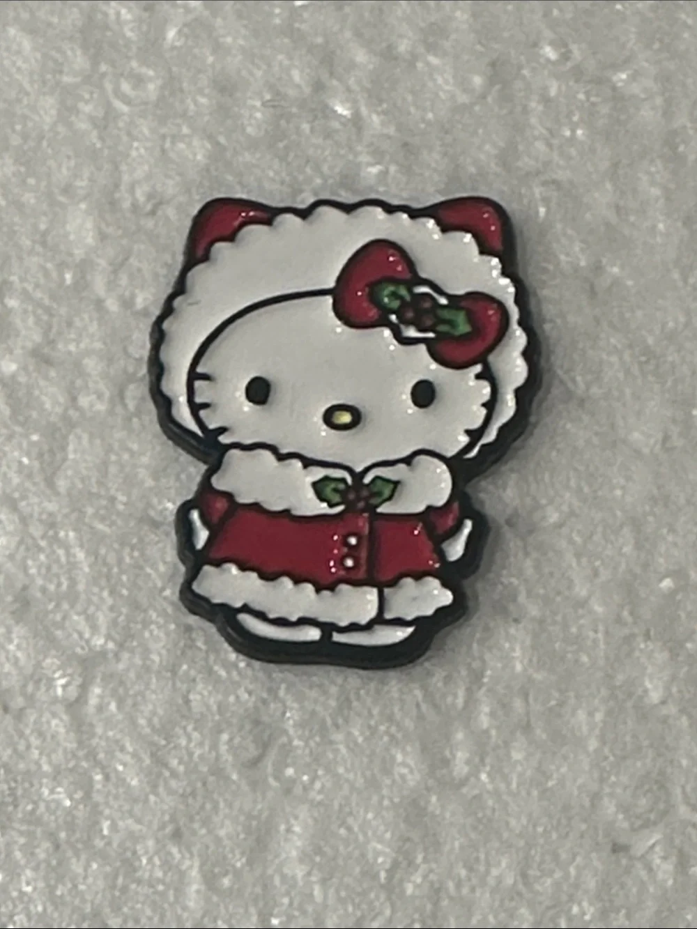 Hello Kitty Red & White Holiday Coat Enamel Charm
